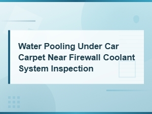 Water Pooling Under Car Carpet Near Firewall Coolant System Inspection