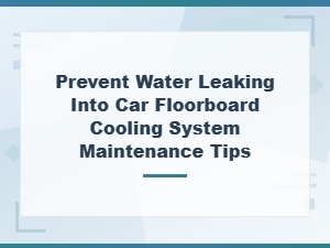 How to Prevent Water Leaking Into Your Car Floorboard: Cooling System Maintenance Tips